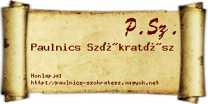 Paulnics Szókratész névjegykártya